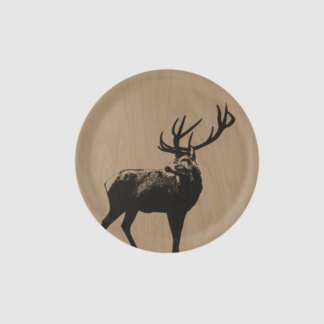 Lovergreen Kunst des Tisches Motiv Rundes Holztablett Hirsch