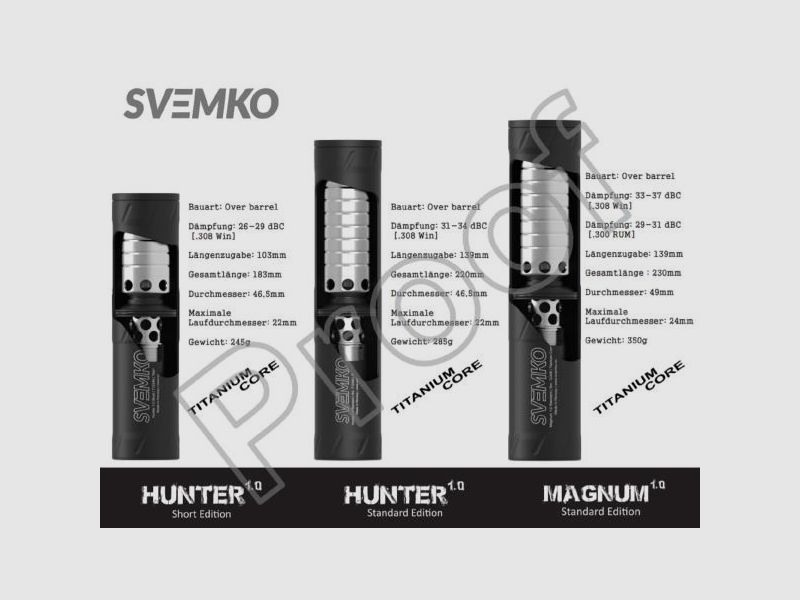 Svemko Schalldämpfer f. EWB-Waffen Magnum (.30/7,62mm) M15x1 - Over-Barrel