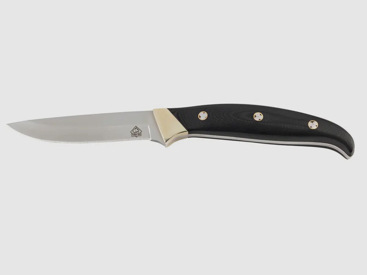 Cuchillo de cinturón PUMA TEC, G10 negro con pines de mosaico