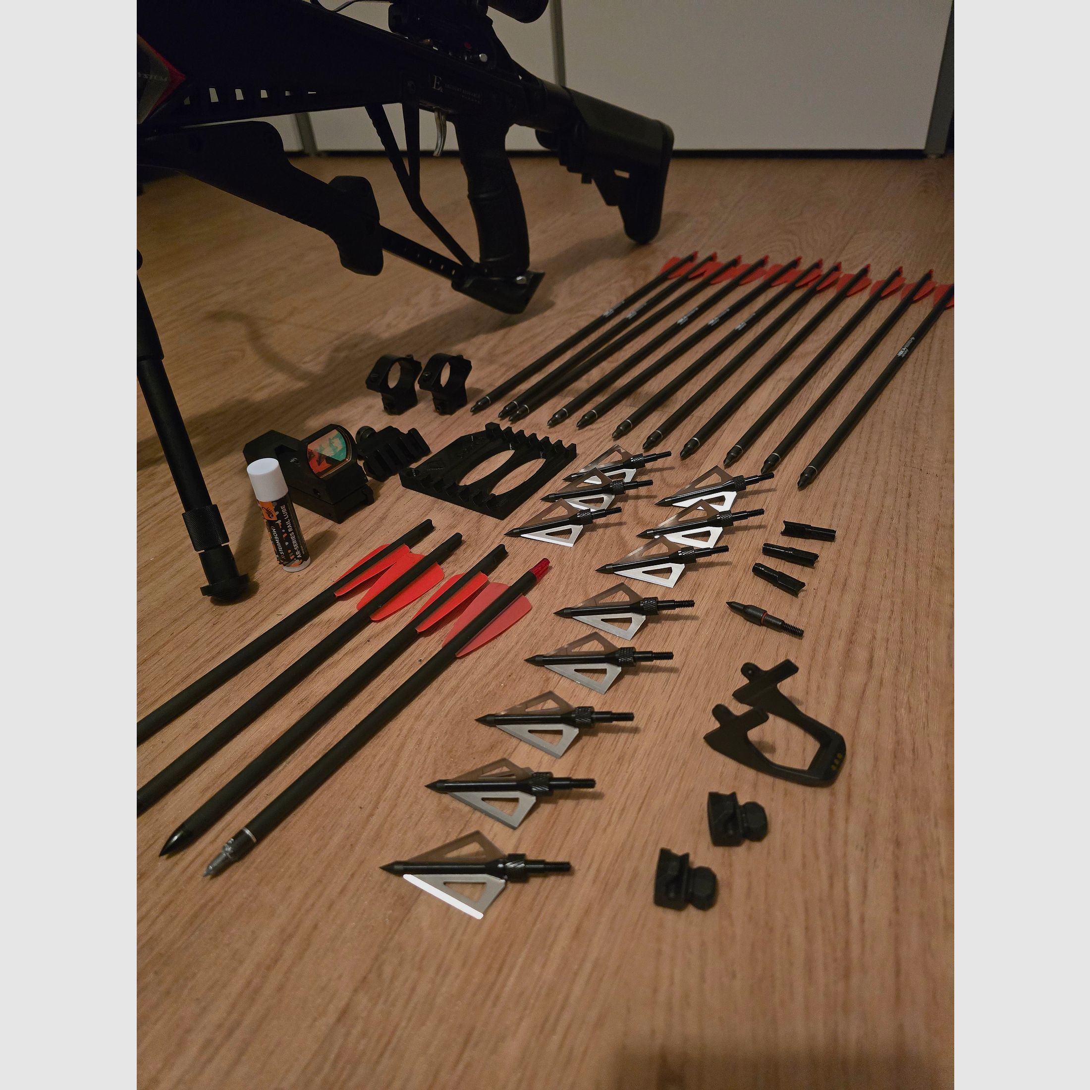 An Archery Cobra RX130 Sniper Crossbow with a lot of accessories