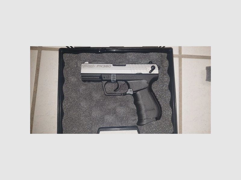 Walther PK380 nickel Schreckschuss Umarex PK 380 SRS Gas 9mm PAK silber bicolor Pistole