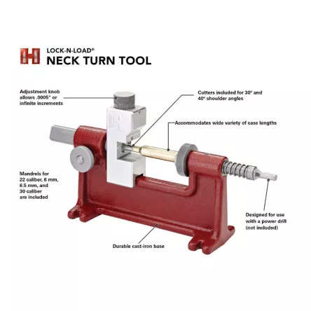 Hornady – Werkzeug zum Abdrehen der Hülsenhalswandstärke Neck Turn Tool