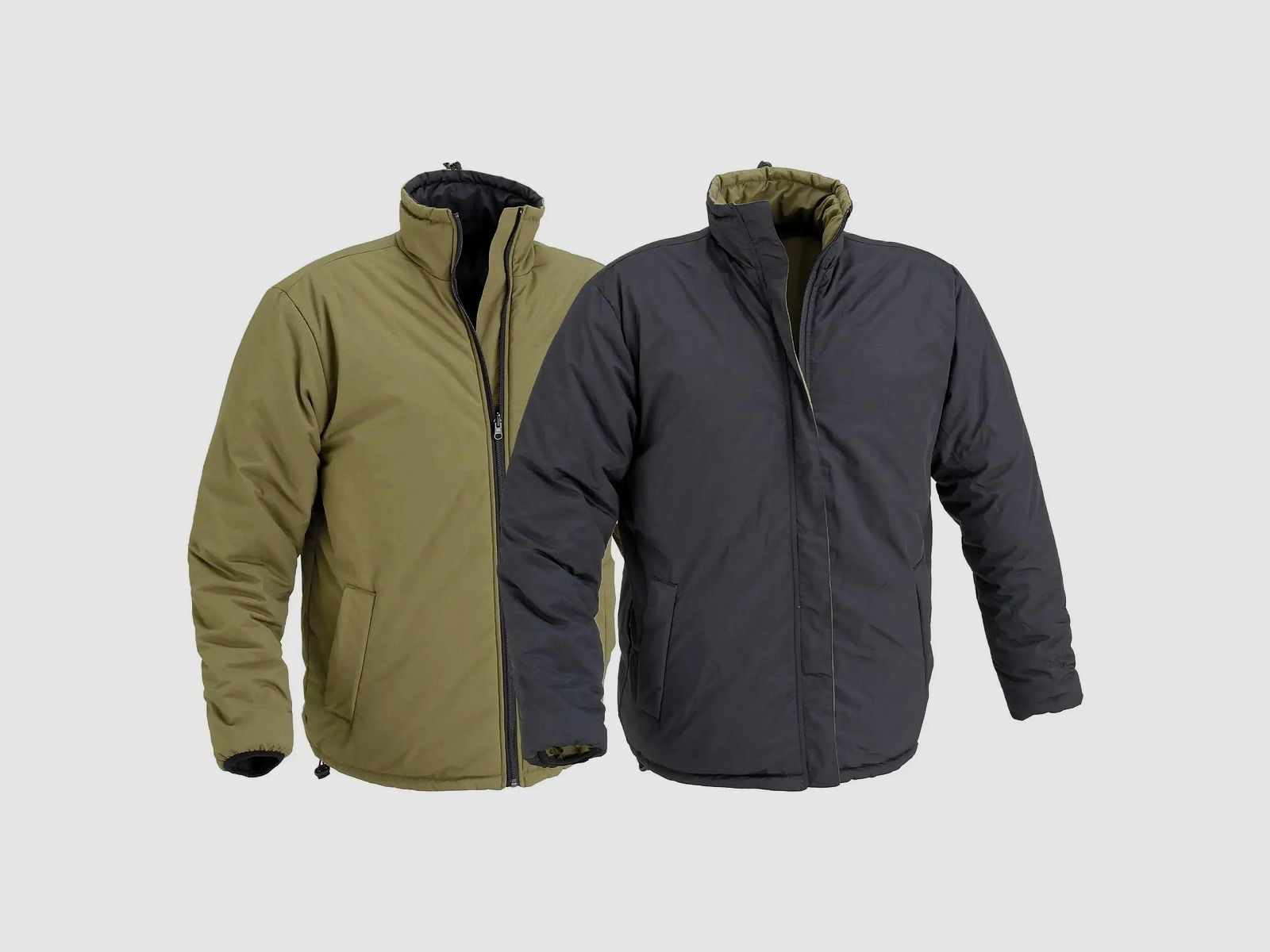 Defcon 5 Reversible Jacket met Compressie Tas - OD Groen/Zwart / XL Heren