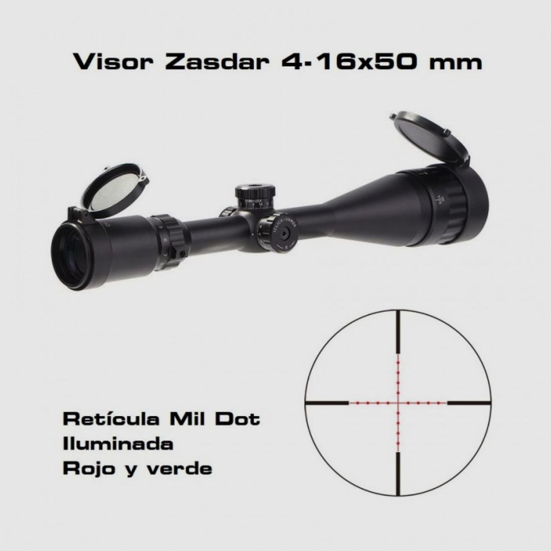 Visor Zasdar 4-16×50 AO Mil-Dot Iluminado