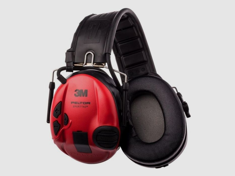 Elektronischer Schutzhelm 3M Peltor Sporttac - Schwarze/Rote Schalen