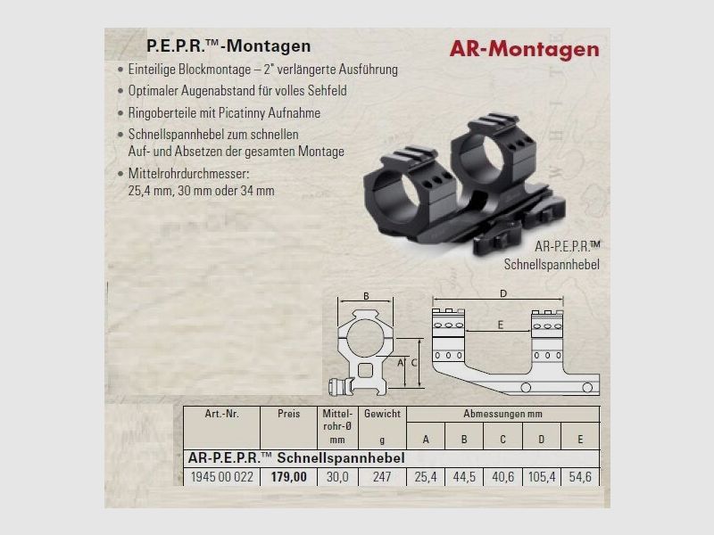 Burris P.E.P.R QD Mount Montage 30mm