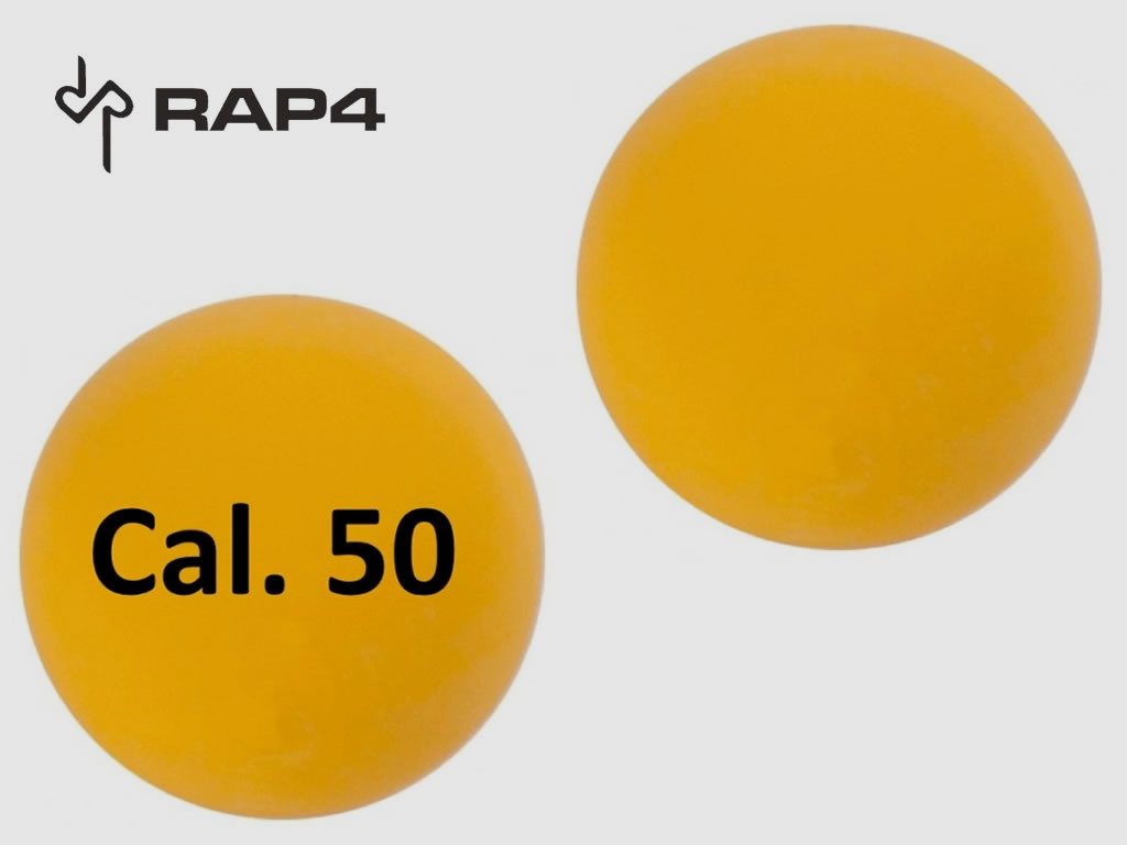 Gummikugeln Rubberballs RAP4 Kaliber .50 gelb 100 StĂĽck