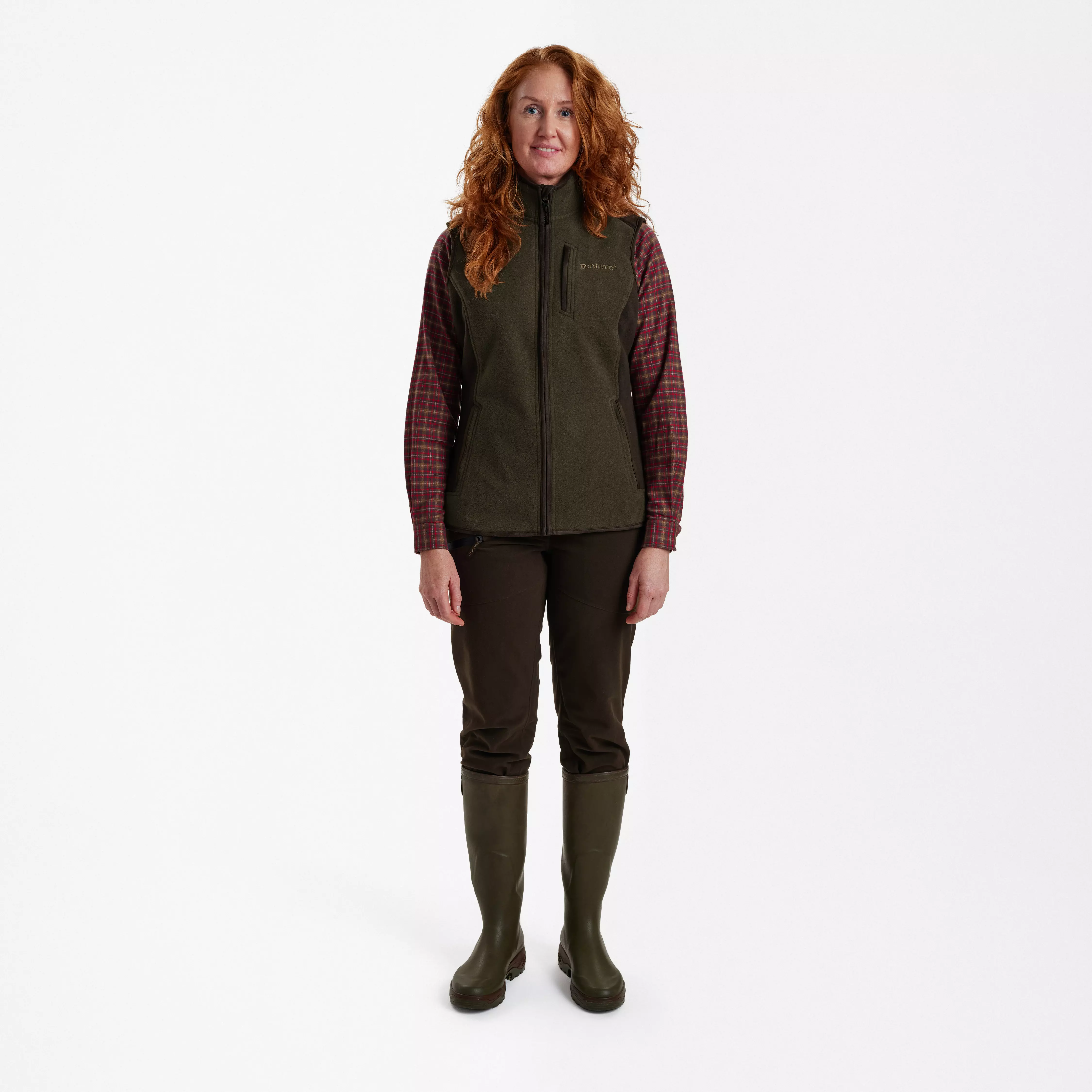 Lady Pam bonded fleecevest - Graphite Green Melange, afbeelding 3 van 5