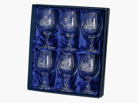 Wine glasses in gift box