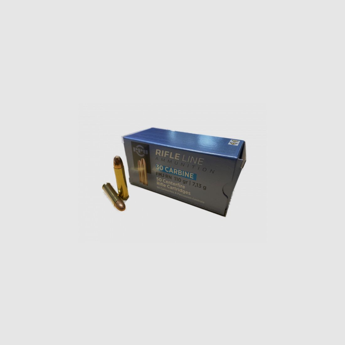 PPU RIFLE CARTRIDGES 30 CARBINE - 7.13 G / 110 GRS. - FMJ RN - 50 ROUNDS
