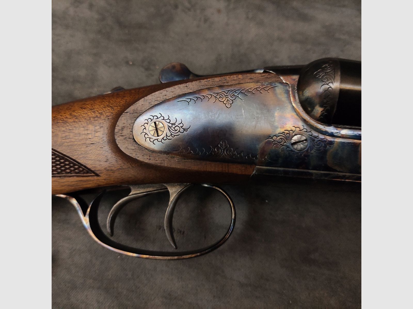 Huglu	 Huglu Kal.12/76  Mod. 201A Color Case "Coachgun" B2 Ware