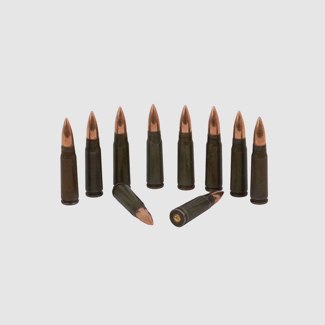 Dekopatronen fĂĽr Sturmgewehr Kalashnikov AK 47 Kaliber 7,62 x 39 mm Kurzpatrone M 43 blinde Originalpatronen grĂĽn 10 StĂĽck (P18)