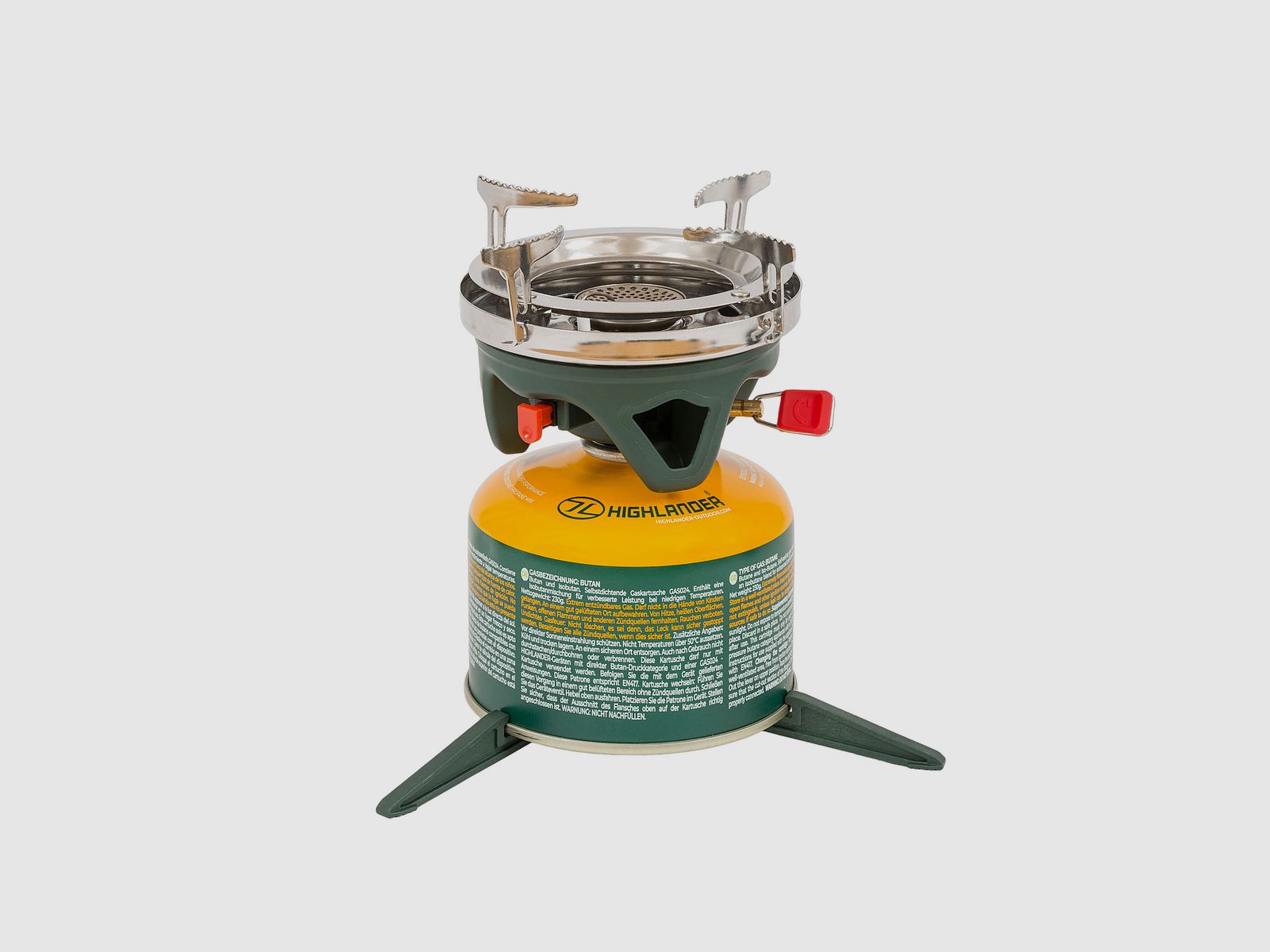 Highlander Forces Fast Boil Camping Gaskocher 1,1l Oliv