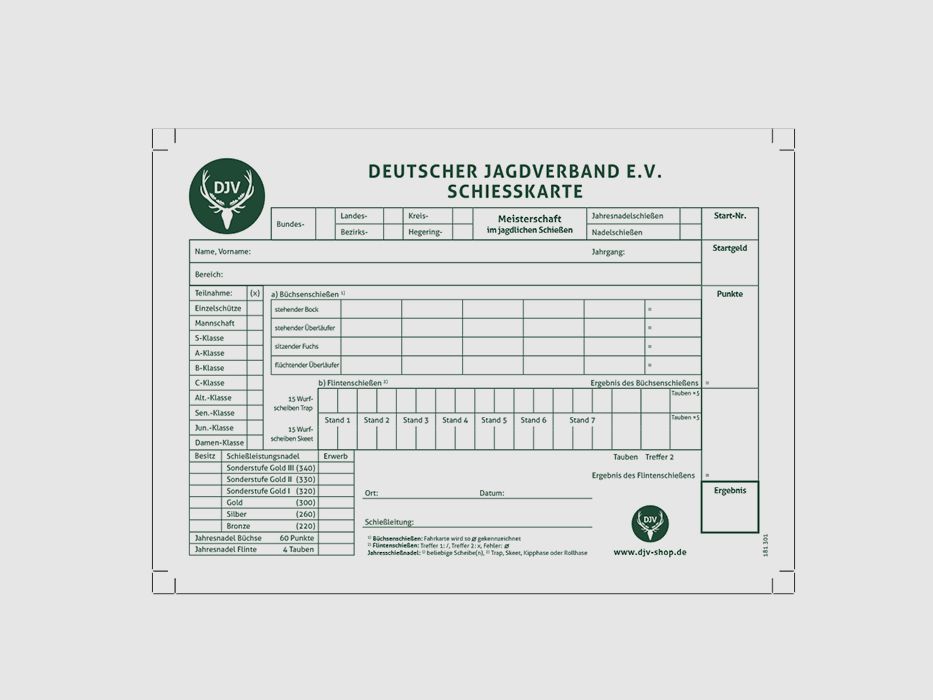 DJV-Schiesskarte Langwaffe