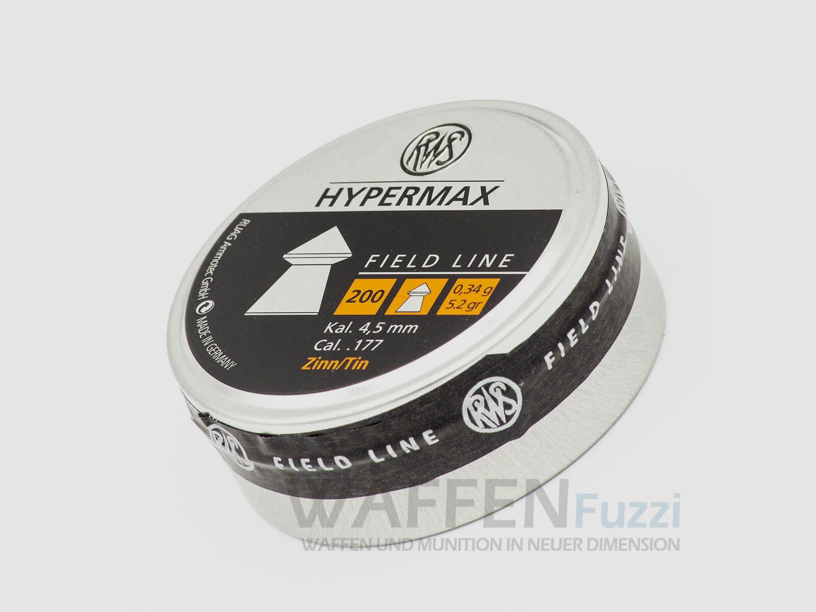 RWS Hypermax plombs en étain sans plomb 200 pcs. 4,5 mm Diabolo