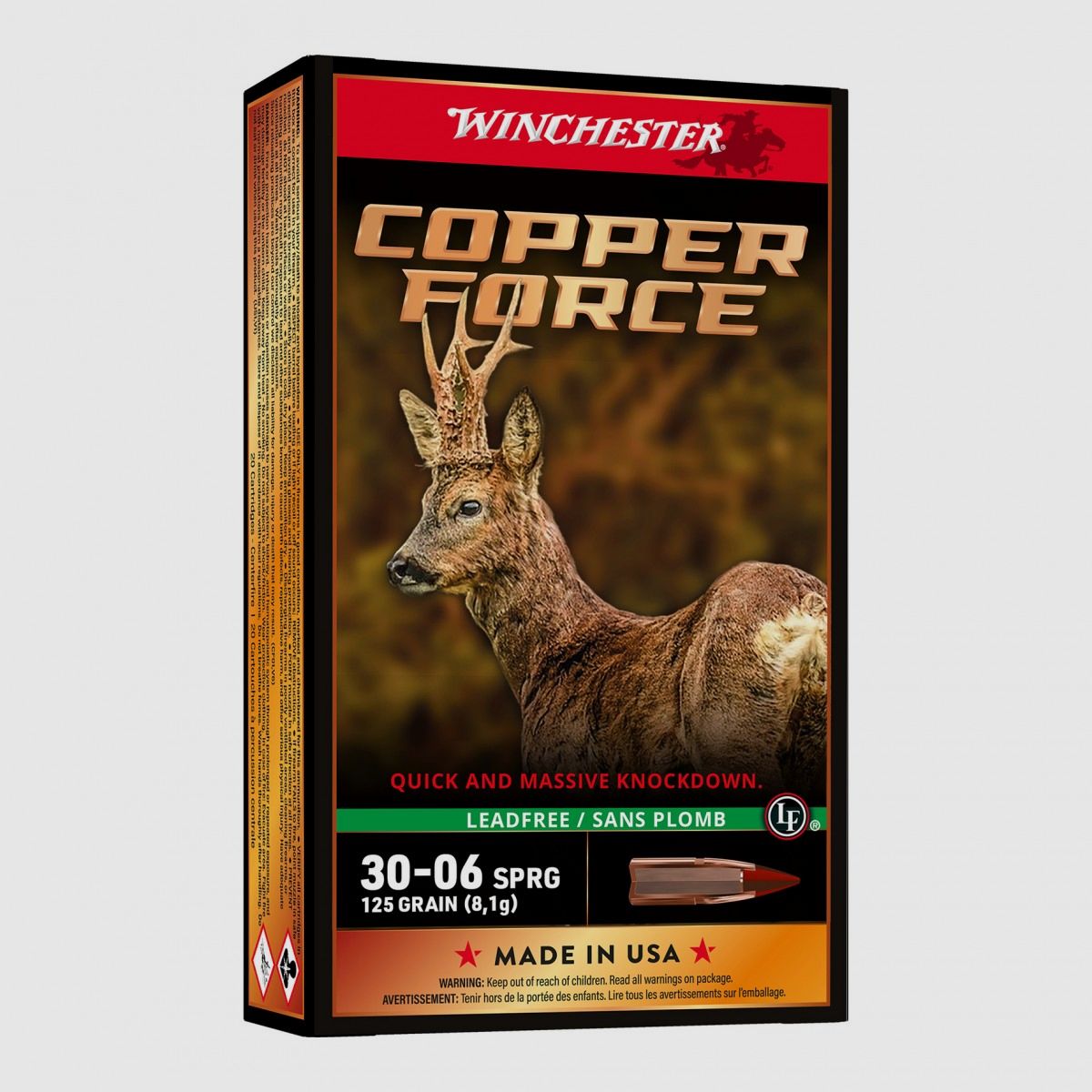 AM.KUL. 30-06 WINCHESTER 125GR COPPER FORCE sin plomo (1op20uds.)