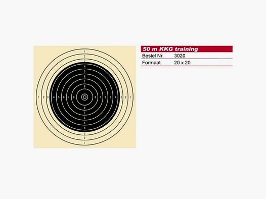 Schmid Paper Target Center 50m Smallbore Rifle, Numbered, 20x20, 1 Target