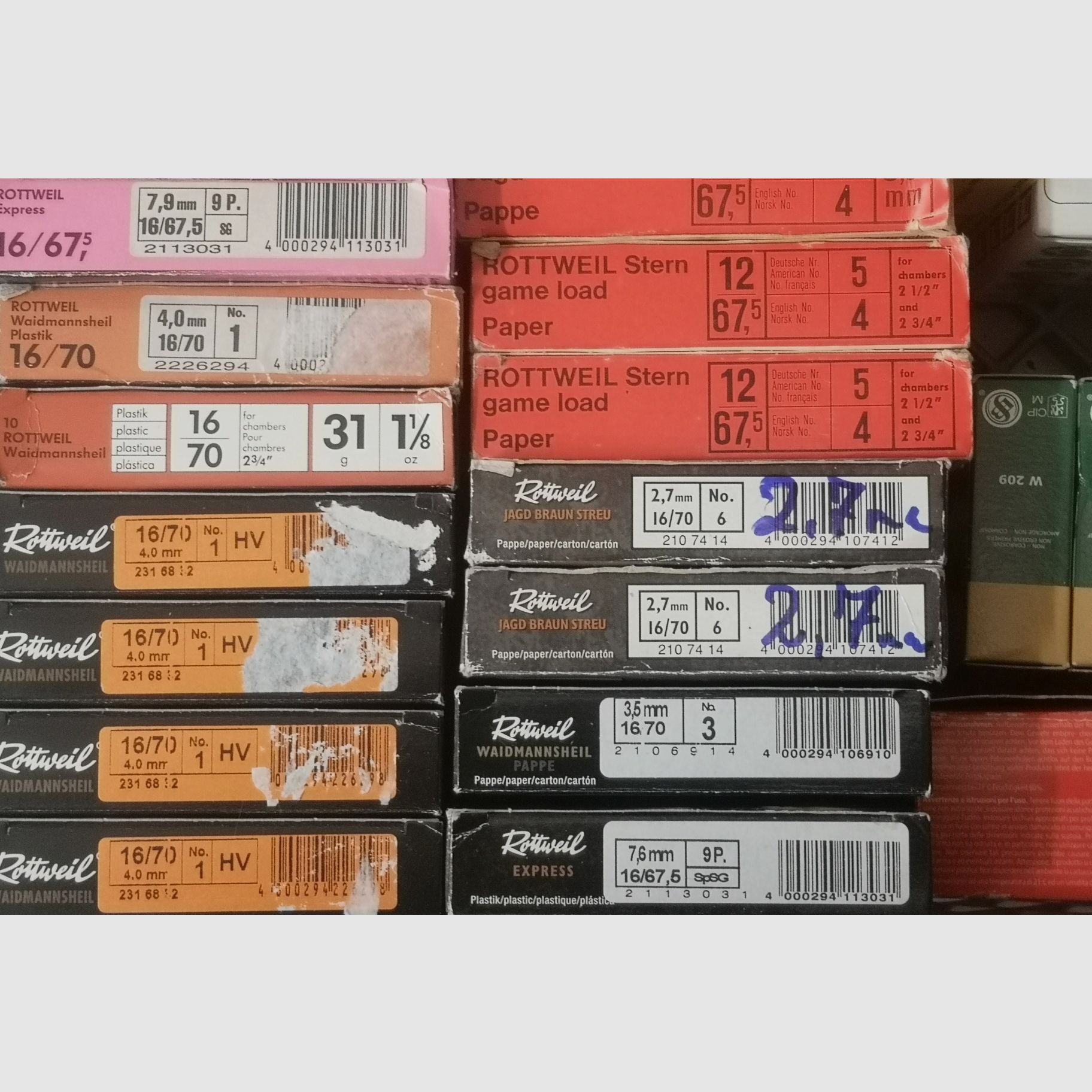 Shot 16/70 and 16/67.5