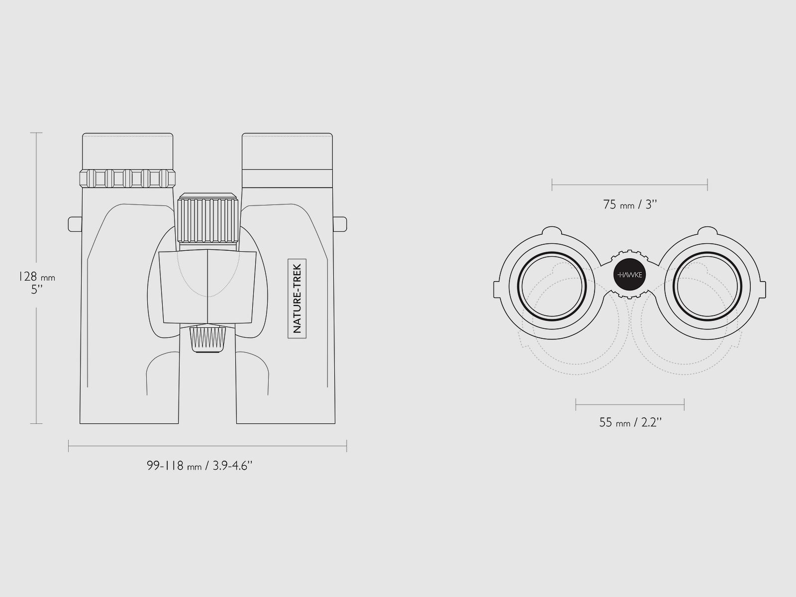 Hawke 35101 Nature Trek 10x32 Fernglas mit Trageriemen