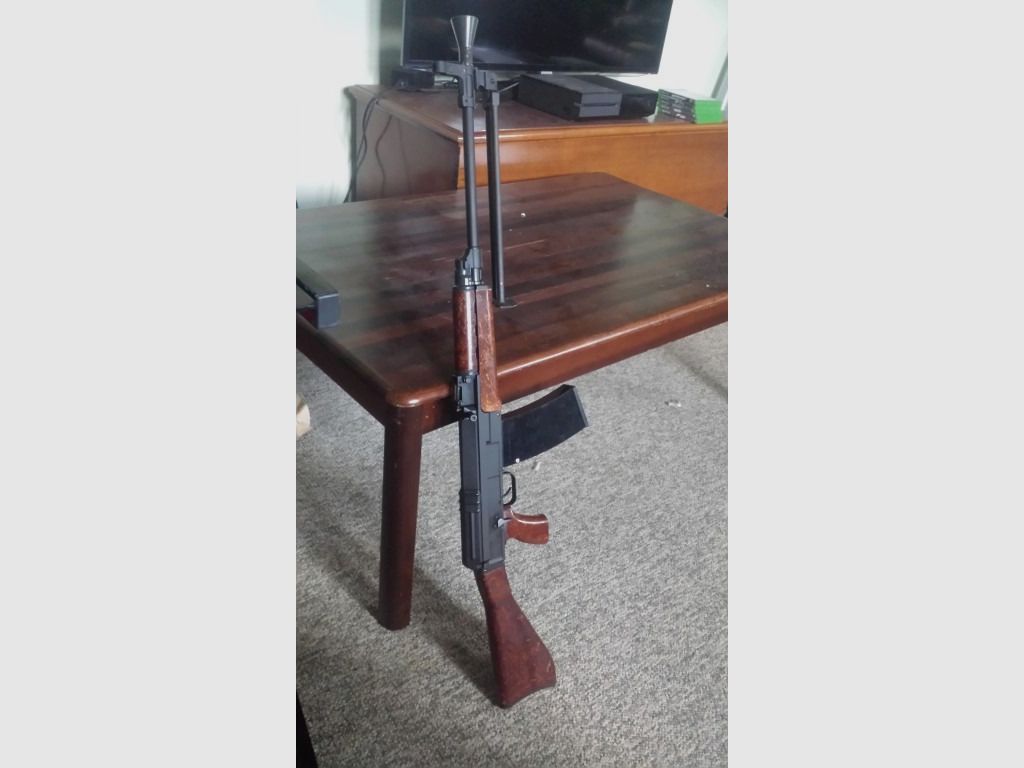 Original Samopal SA VZ.58 14x1 Meinungsverstärker in Blau-Grau  / Metrisch RH Rechtsgewinde / Flash Hider Mündungsfeuerdämpfer / ideal für CSA Sporter Carbine