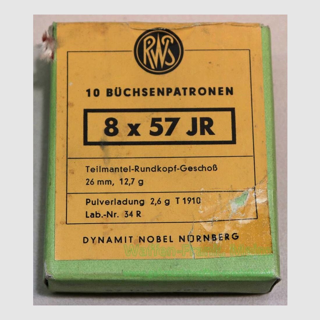 RWS (WZd.Fa.Rottweil) geweerpatronen 8x57JR 12,7 g TMR