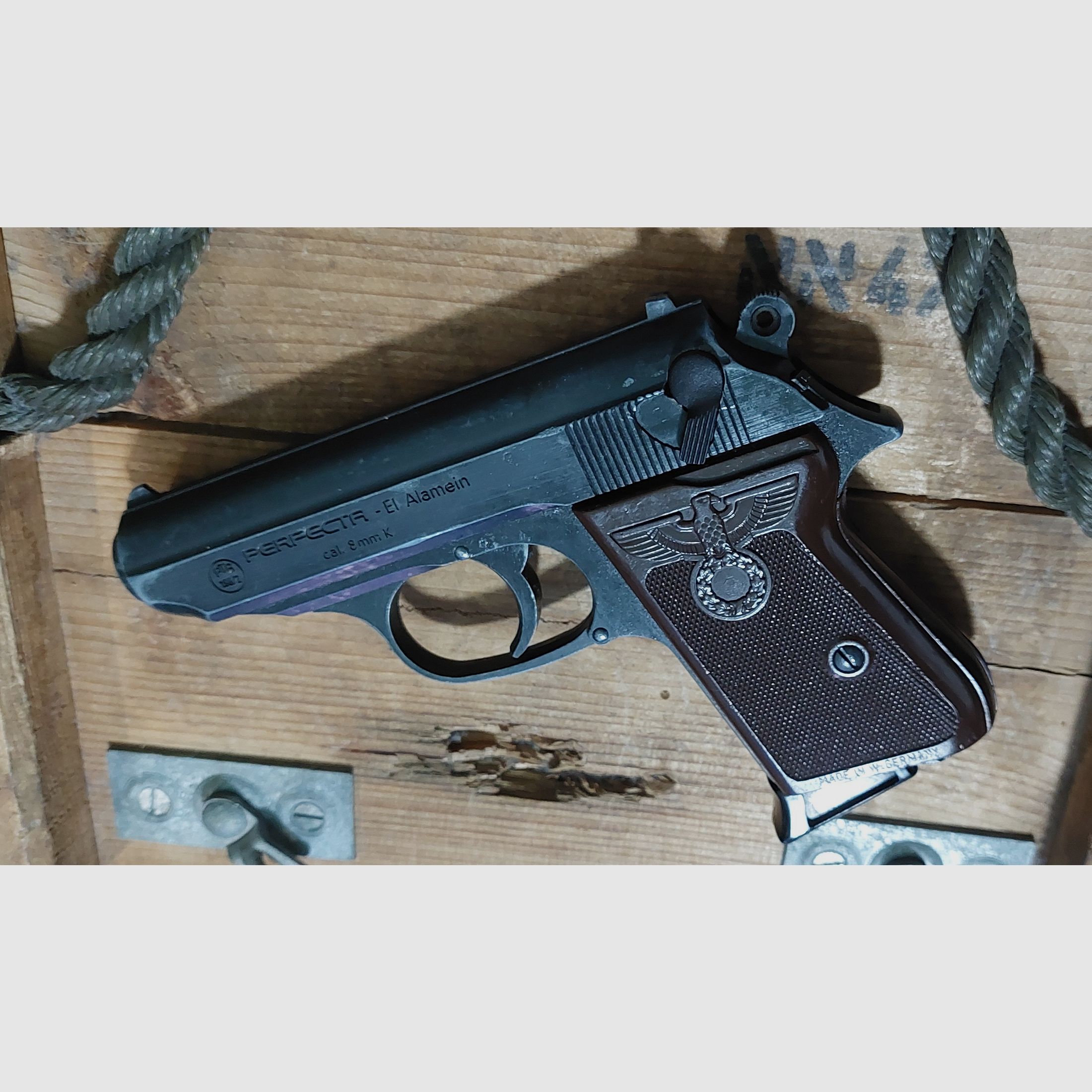 ⚠️SELTEN!⚠️ PERFECTA "El Alamein" Schreckschuss Pistole 8 mm P.A.K (PTB 196/2)