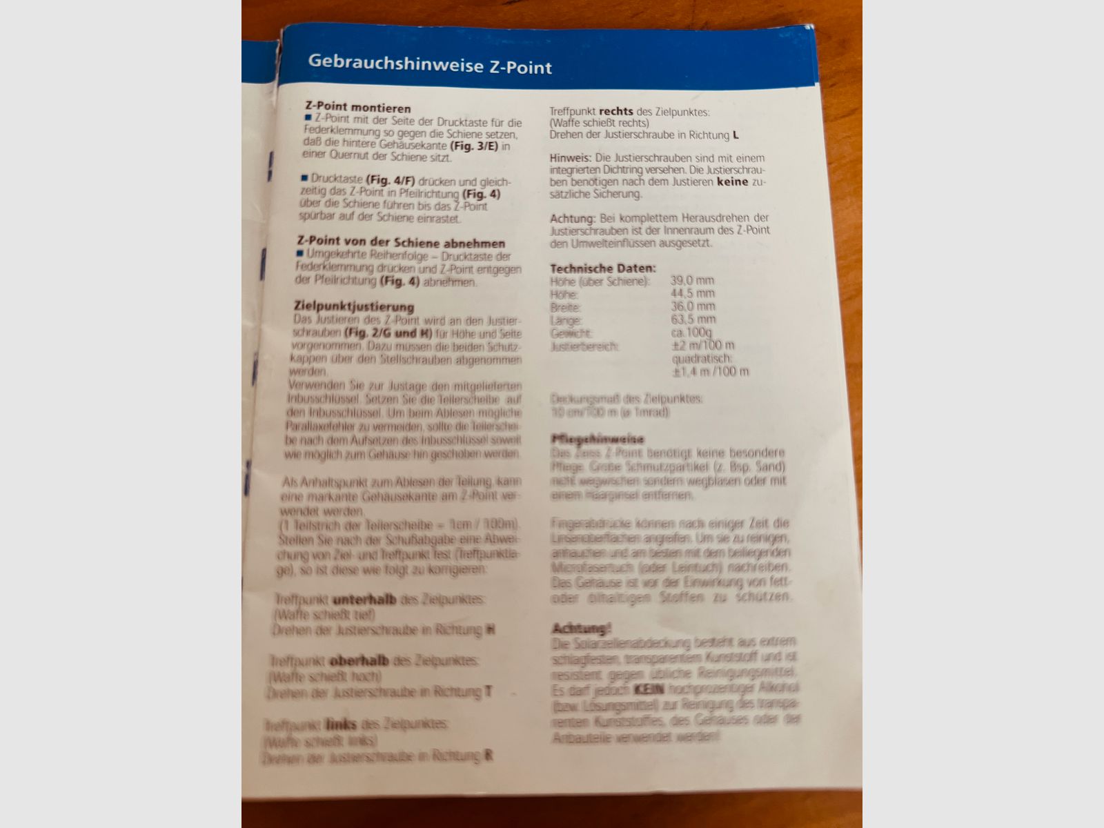 Zeiss red dot sight for Picatinny rail
