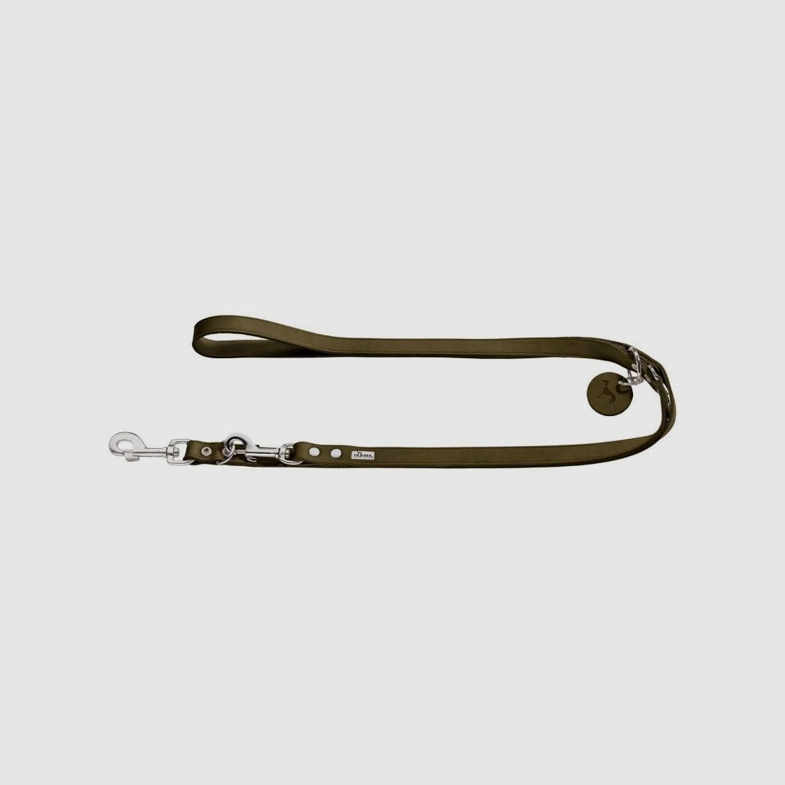 Hunter Verstelbare Leash Softvollrindleder / Olijf