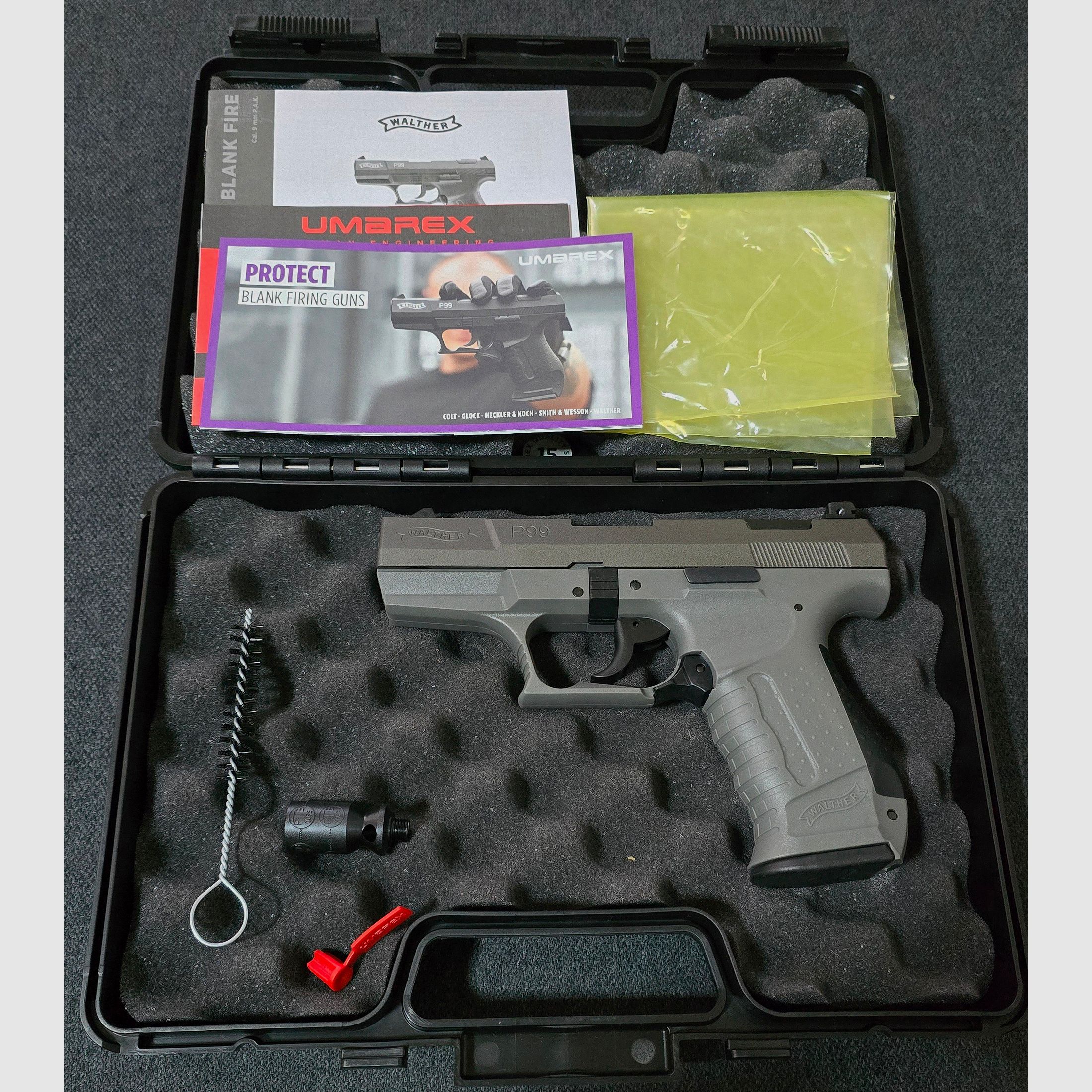 Walther P99 SV Grigio Carrello in Acciaio Nuovo Pistola a Gas 9mm PAK