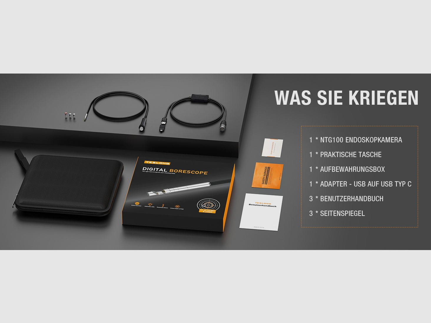 Teslong NTG100 Borescope Endoskop AR15 22lfb Werkzeug Tool NEU Lauf Wartung Schmeisser Glock 