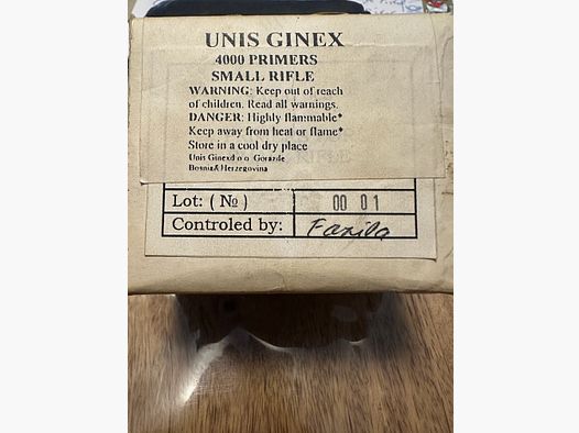 UNIS GINEX SMALL RIFLE PRIMERS 4000 pezzi