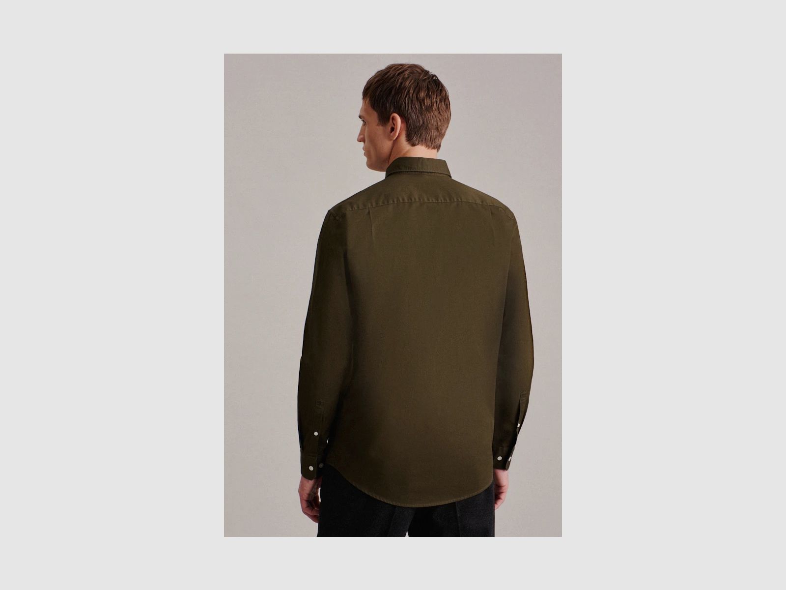 SEIDENSTICKER Twill Casual Overhemd in Regular met Button-Down-kraag