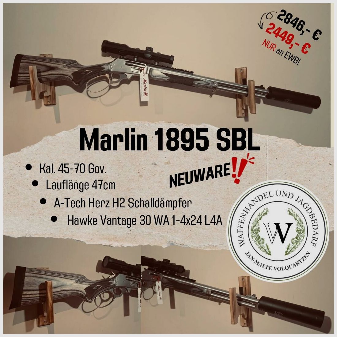 Marlin 1895 SBL 45/70Gov.