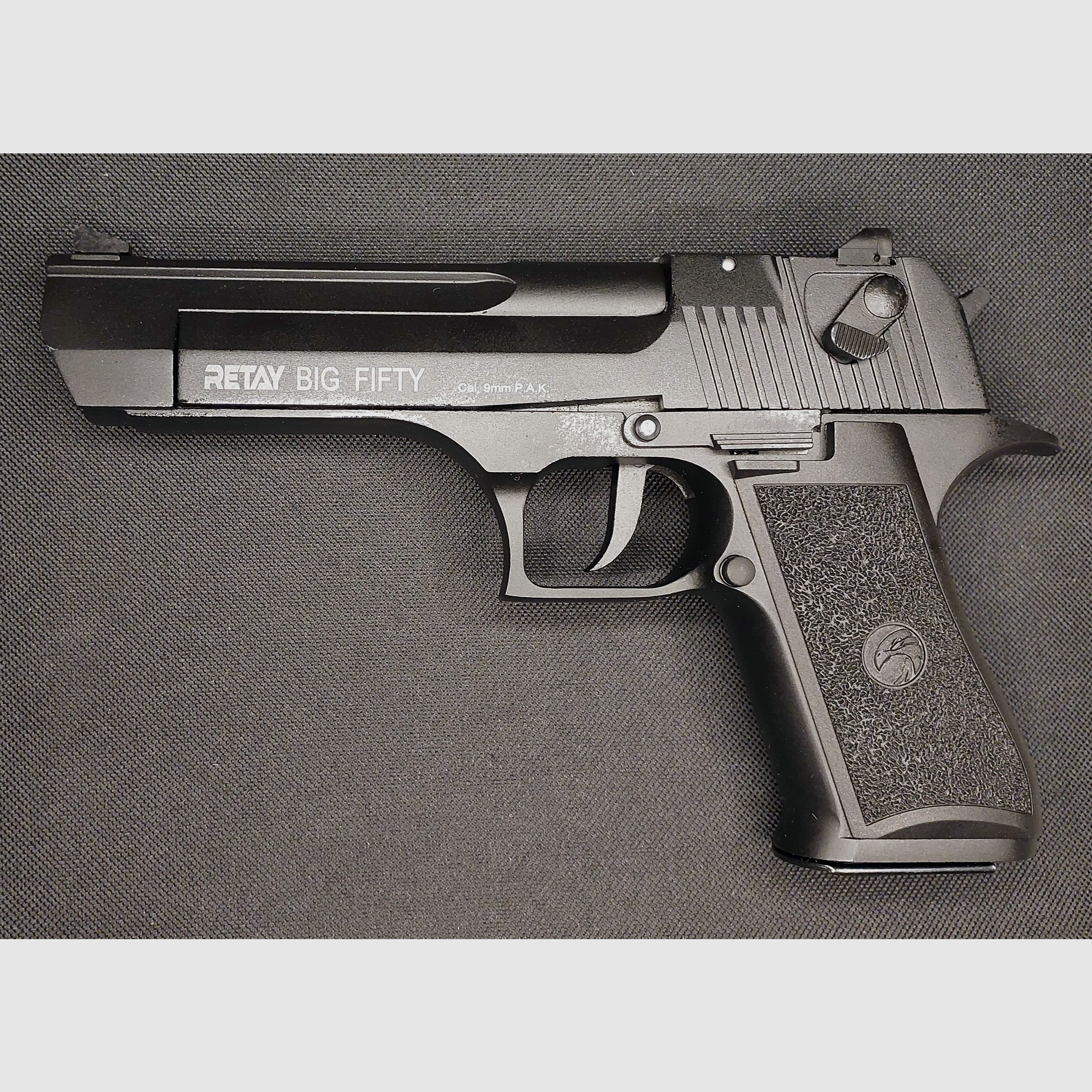 Retay Big Fifty blank firing pistol 9mm P.A.K. blued (PTB 1074)