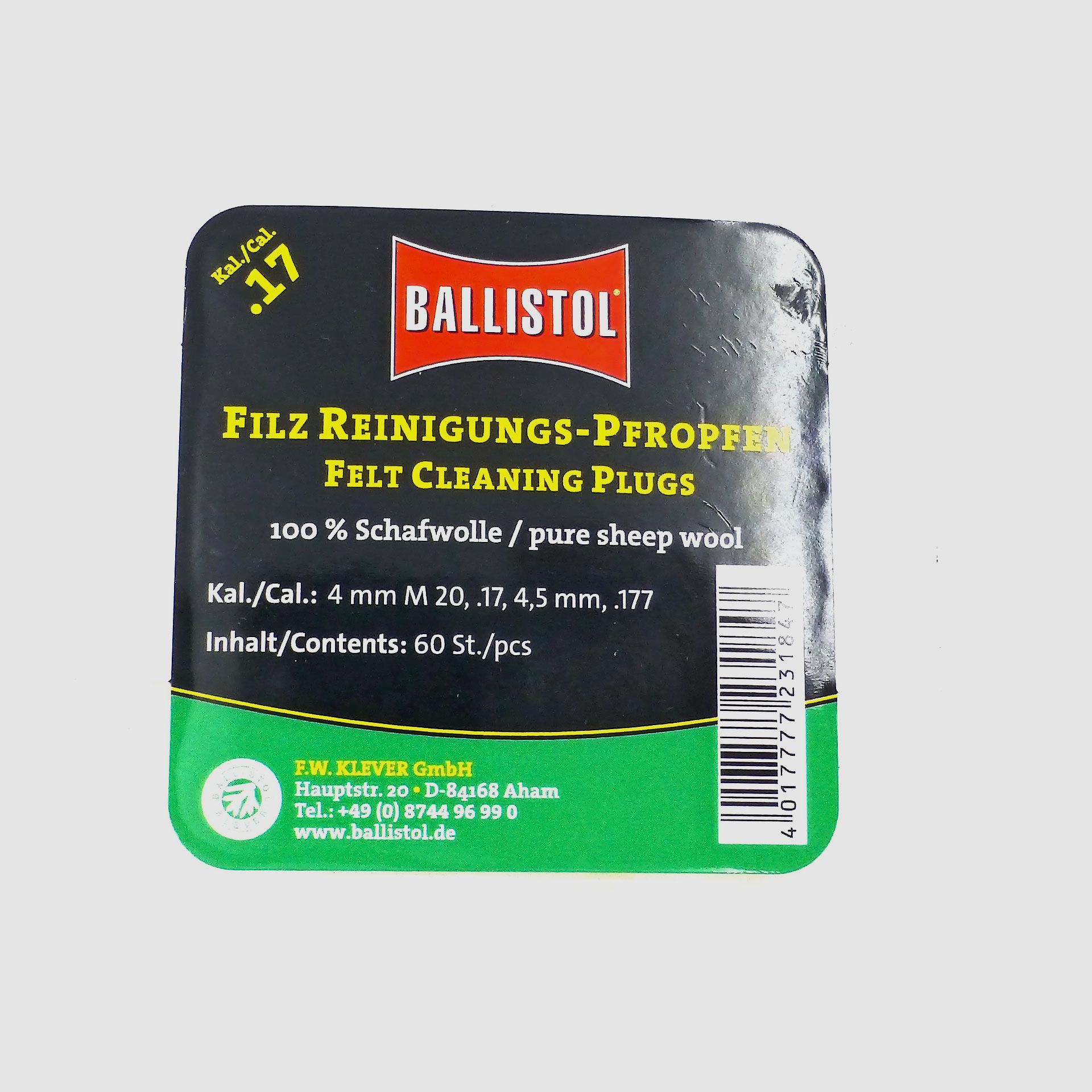 Reinigungstampons BALLISTOL Kal. 4,5mm Druckluft