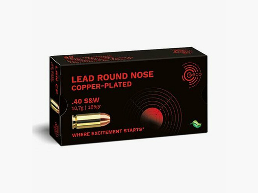 GECO .40 S&W Plomb Bouche Ronde, plaqué cuivre 10,7g/165gr