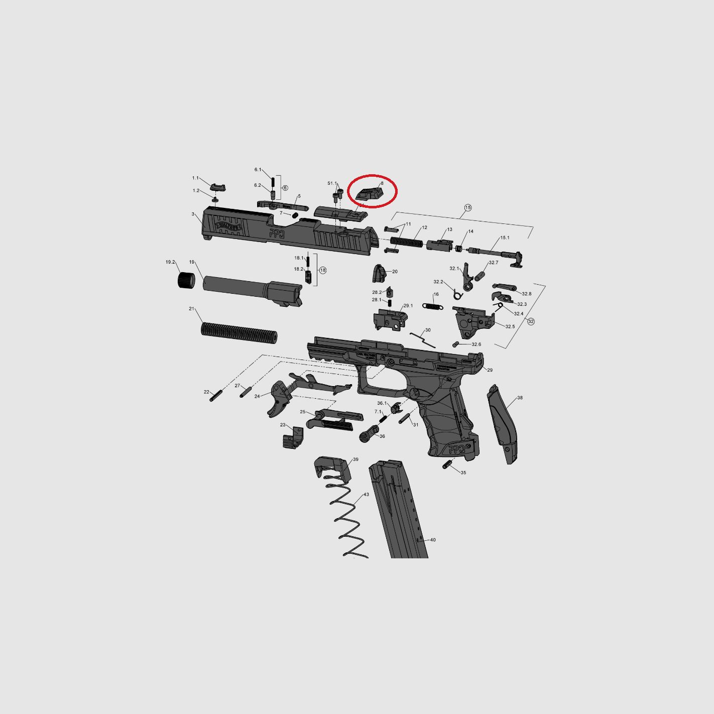 WALTHER KIMME ORIGINAL FÜR PPQ5 MATCH