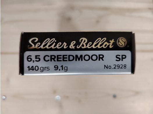 300  Patronen |  Sellier & Bellot | 6,5 Creedmoor  SP| 140 grs.  -9,1g | No.  2928