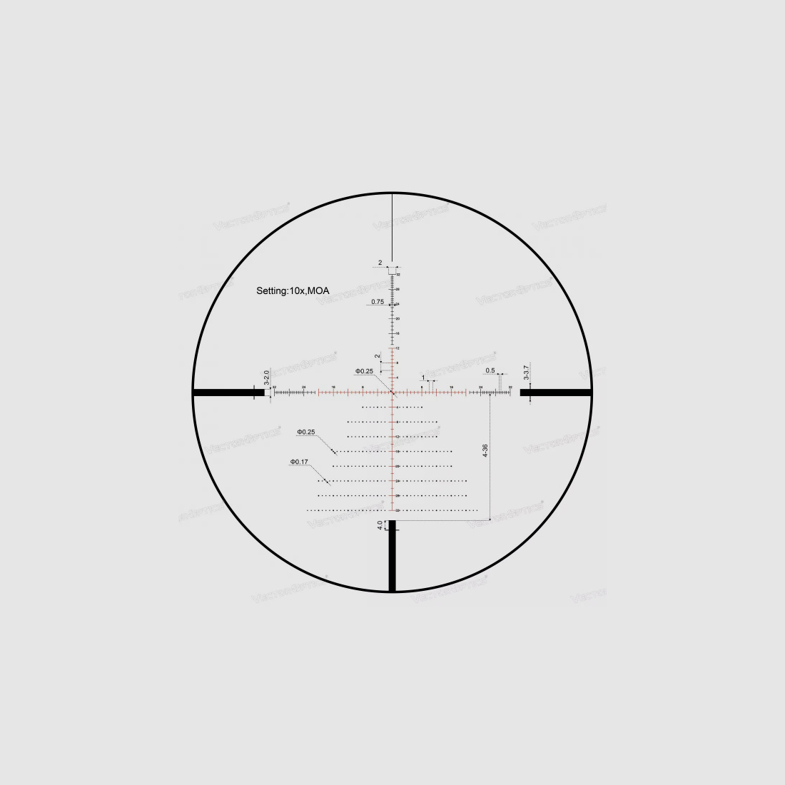 Vector Optics Zalem 4-48x65 ED SFP BDC MOA Zielfernrohr Jäger + Sportschützen