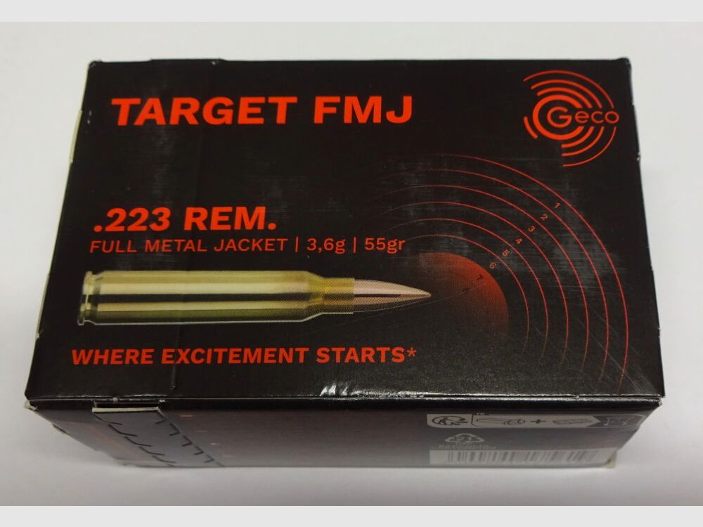 GECO .223 Rem. Target FMJ55 grain / 3,6 gramm