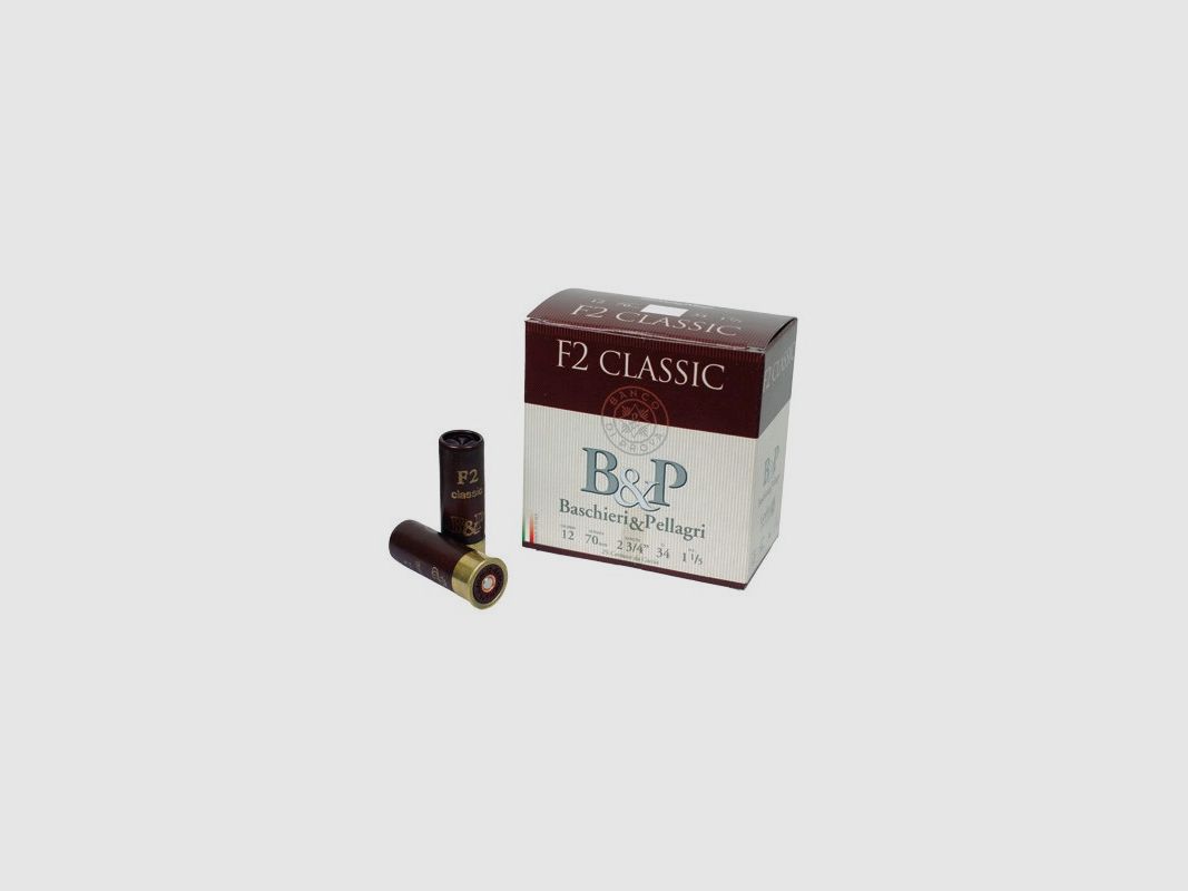 DOOS VAN 25 PATRONEN B&P F2 CLASSIC KALIBER 12 - 34G - PB 4