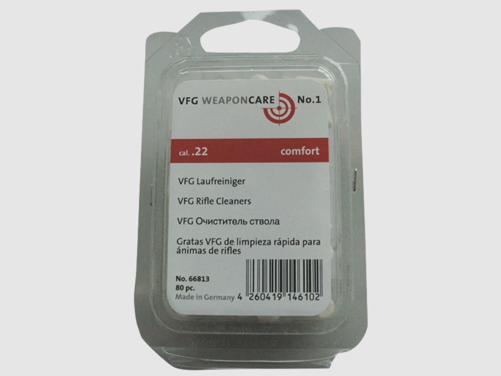 VFG pulitore per canne comfort cal. .22 80 pz.