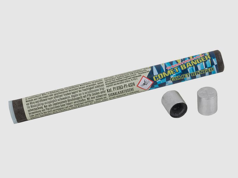 Pyro Zink Comet Banger Feuerwerksgeschosse mit Silberschweif und Knattersternen 10 StĂĽck (P18)
