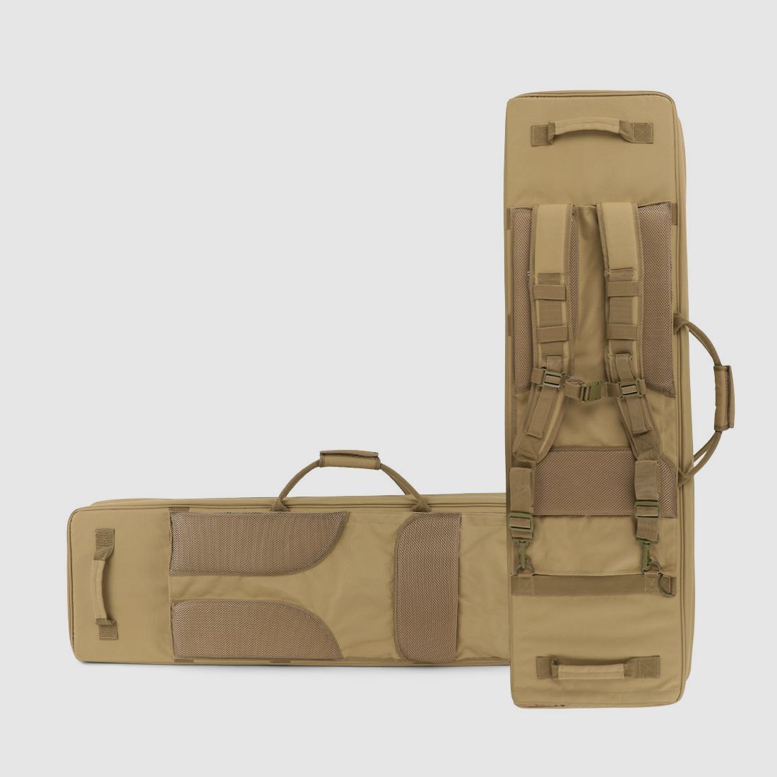 Housses d'armes d'hiver Sac tactique 110 cm – Laser-Cut MOLLE, système de transport de sac à dos, nylon 1000D (Dune)