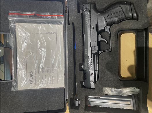 PISTOLA SEMIAUTOMÁTICA - WALTHER P22 LR3 - CON CAÑÓN INTERCAMBIABLE Y EMBALAJE ORIGINAL