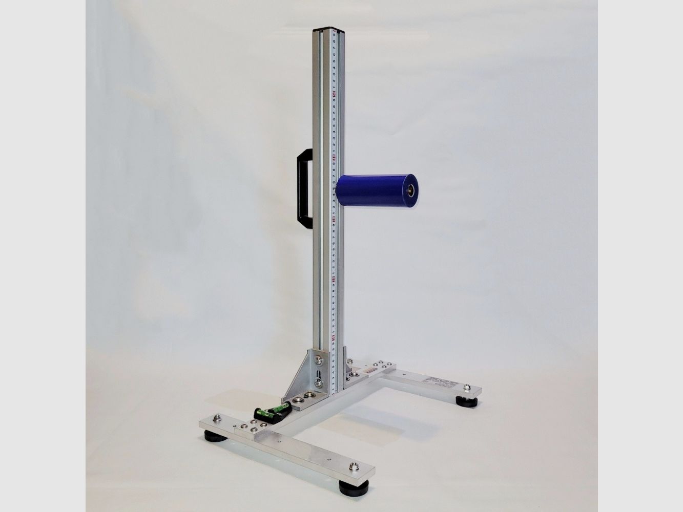 KGF Auflagestativ - Auflageständer Alu H-600-Pro mit Buchenholz-Auflage, Waage, Griff und Maßband