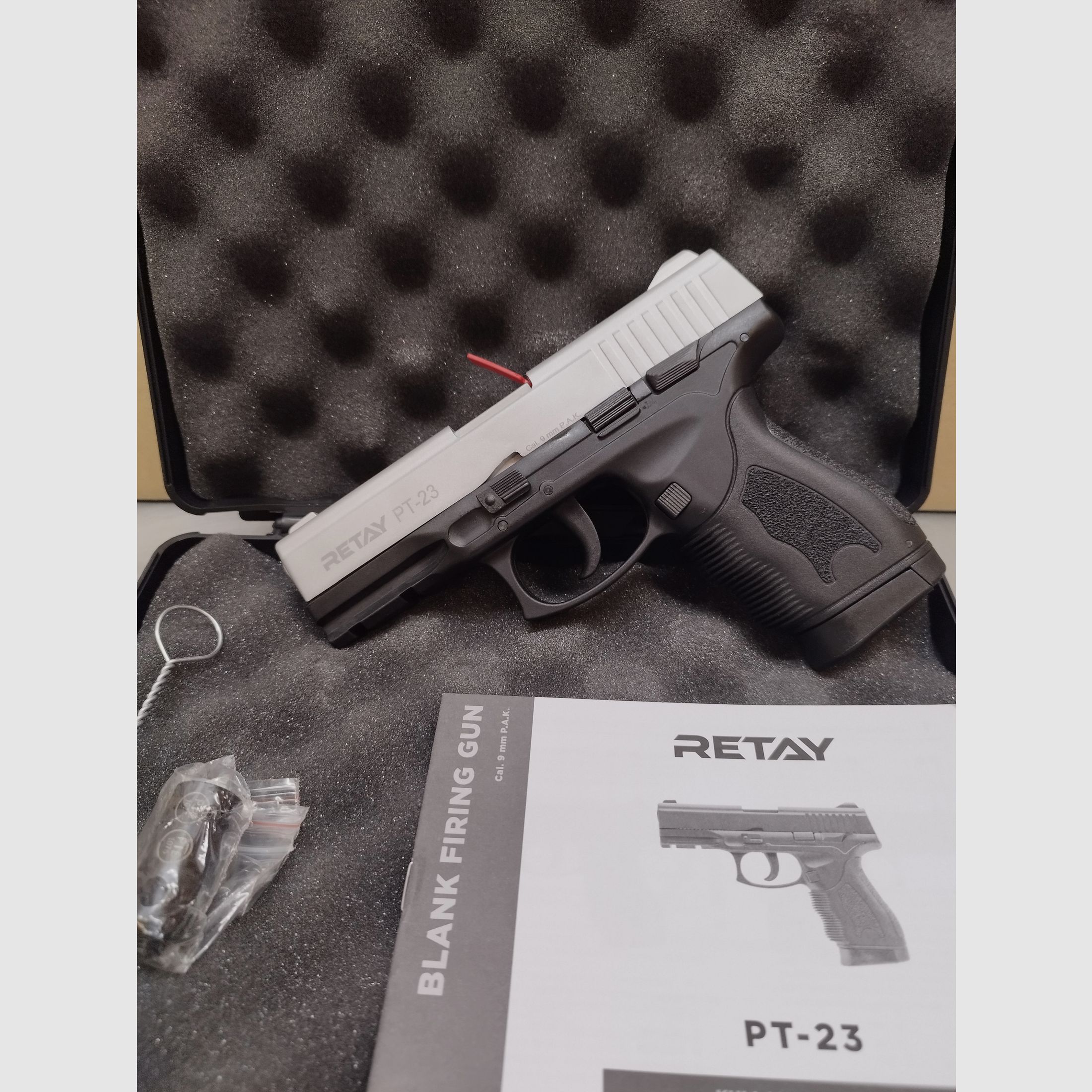 Retay PT-23 pistola a salve 9mm PAK Nickel !!Merce nuova!!