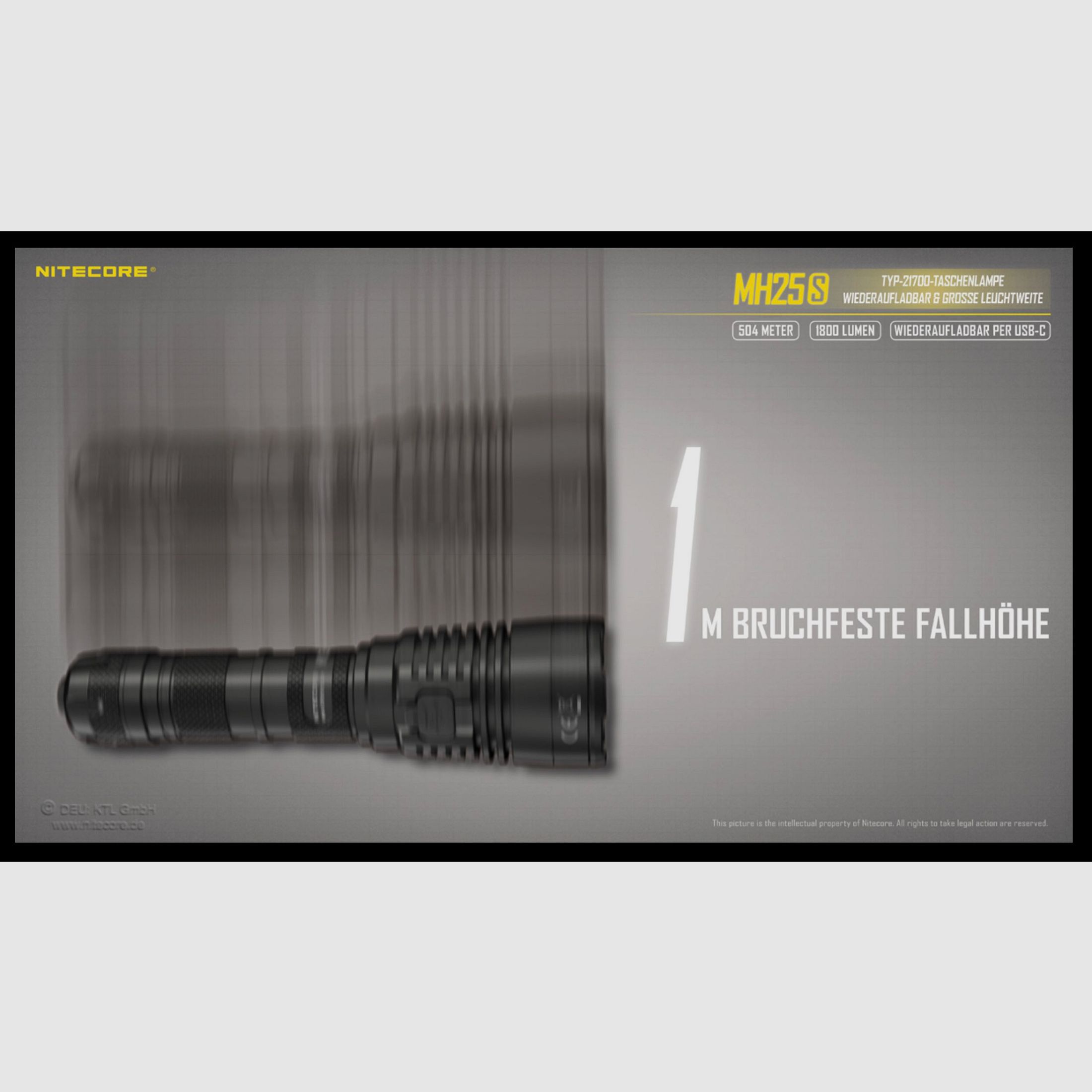 Nitecore MH25S LED Taschenlampe 1800 Lumen