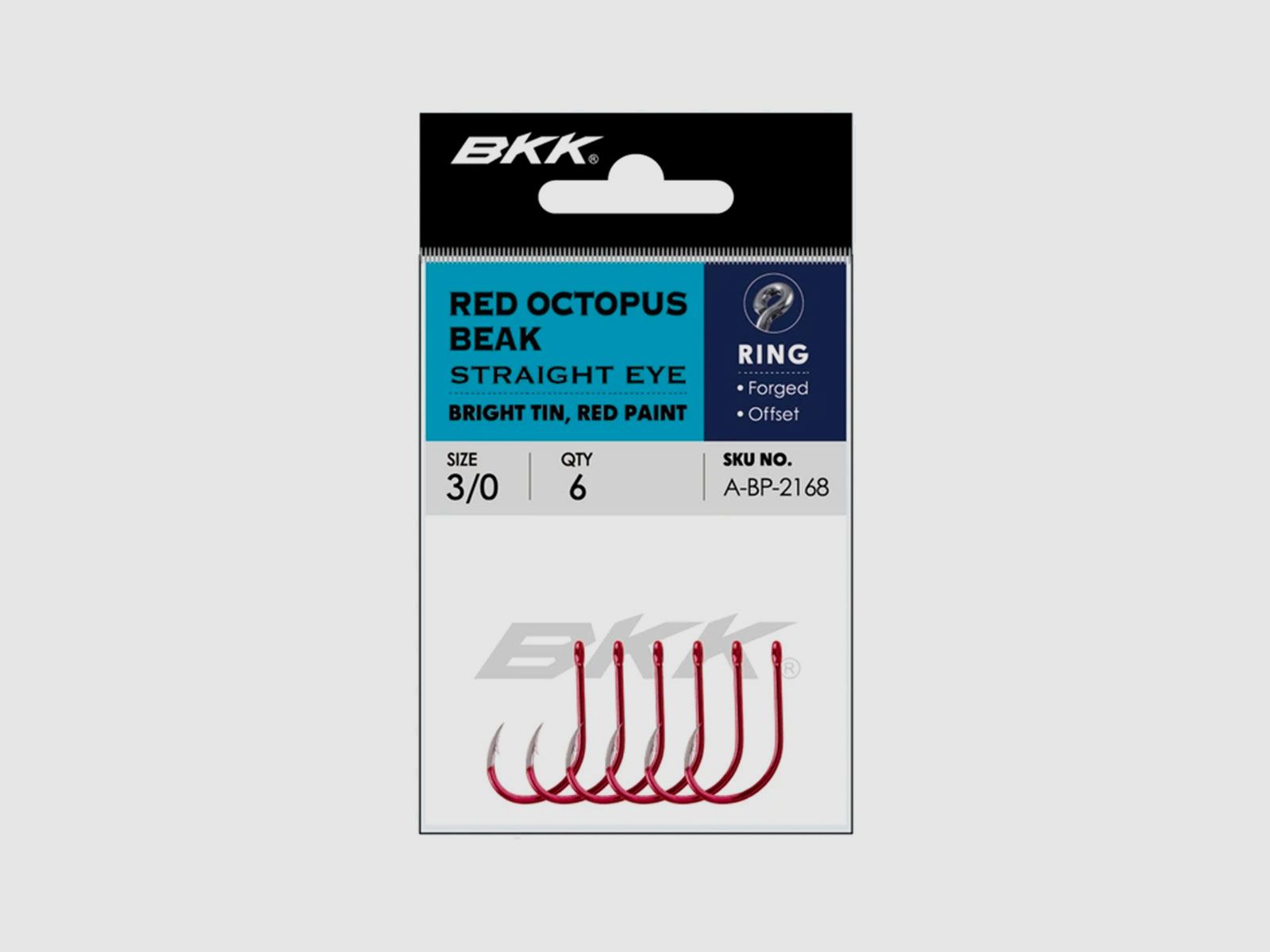 BKK – RED OCTOPUS BEAK STRAIGHT EYE Helles Zinn-ROTE FARBE, Bild 2 von 3