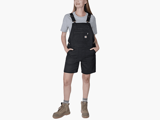 Carhartt Relaxed Fit Canvas Ogrodniczki Szorty, Damskie, Czarne, XL